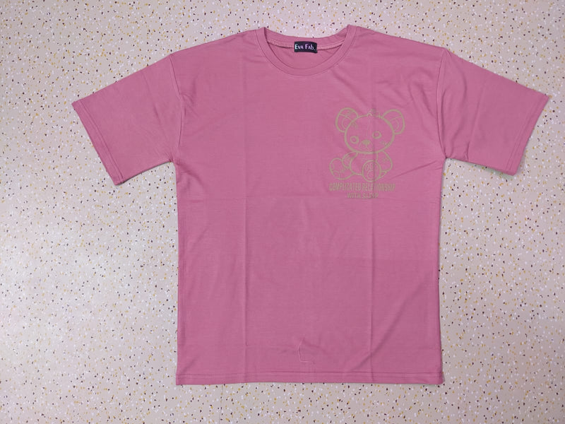 BEARLY AWEAKE ROSE PINK ANIME TSHIRT