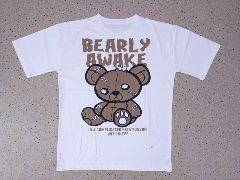 BEARLY AWAKE WHITE ANIME TSHIRT