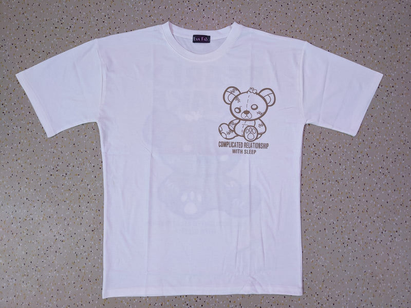 BEARLY AWAKE WHITE ANIME TSHIRT